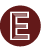Employee scavenger hunt icon. Garnet circle with a white outlined E.