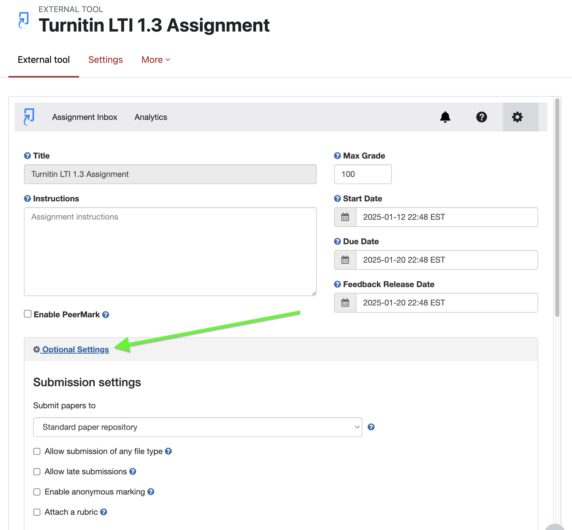 File:Turnitin Assignment Optional Settings.png