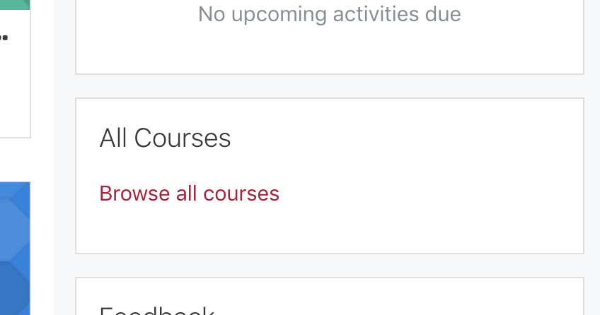 "Browse all courses" link under the heading "All Courses" in a learning management system interface