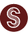 Student scavenger hunt icon. Garnet circle with a white outlined S.
